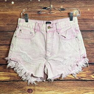 BDG Light Pink Distressed Jean Shorts